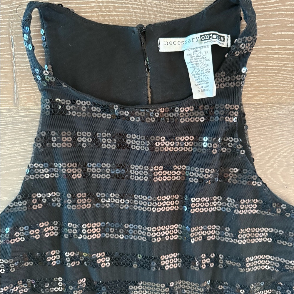 Necessary Objects Black Sequin Halter Mini Dress - image 2